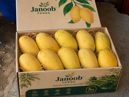White Chaunsa mango 5kg and 10kg packs by Janoob Foods — naturally ripened export grade
