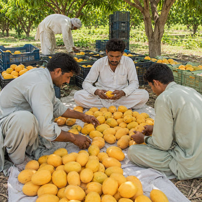 Golden Mausmi Chaunsa mangoes closeup — honeyed Multani mango flavour