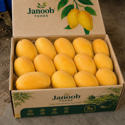 Mausmi Chaunsa mango 5kg and 10kg packs by Janoob Foods — export grade