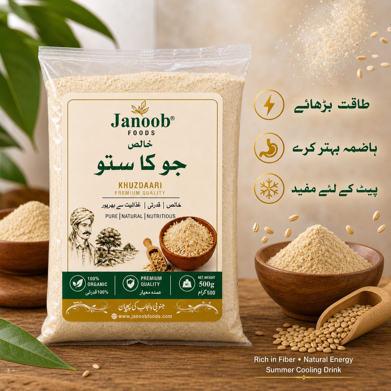 Traditional roasted barley sattu from South Punjab — protein-rich desi summer drink